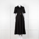 Me + Em Black Belted Midi Shirt Dress