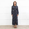 Rixo Black Madison Floral Tie Back Shirt Dress