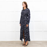 Rixo Black Madison Floral Tie Back Shirt Dress