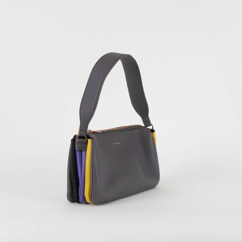 Paul Smith Grey Yellow Purple Soft Pochette Bag