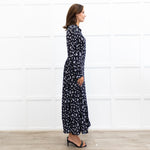 Rixo Black Madison Floral Tie Back Shirt Dress