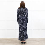 Rixo Black Madison Floral Tie Back Shirt Dress