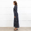 Rixo Black Madison Floral Tie Back Shirt Dress