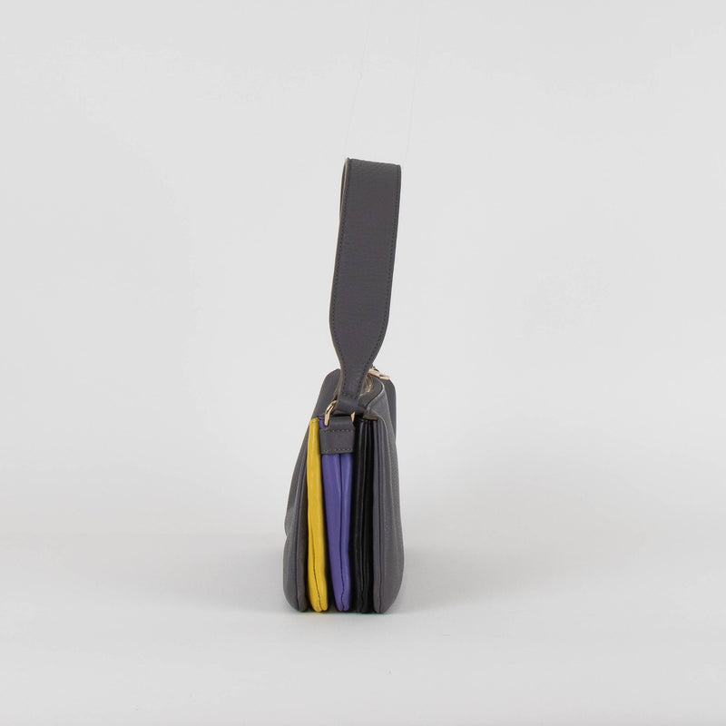Paul Smith Grey Yellow Purple Soft Pochette Bag