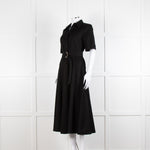 Me + Em Black Belted Midi Shirt Dress