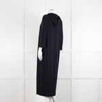 Max Mara Leisure Navy Maxi Stretch Cotton Hooded Maxi Dress