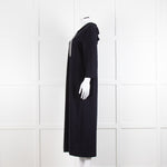 Max Mara Leisure Navy Maxi Stretch Cotton Hooded Maxi Dress