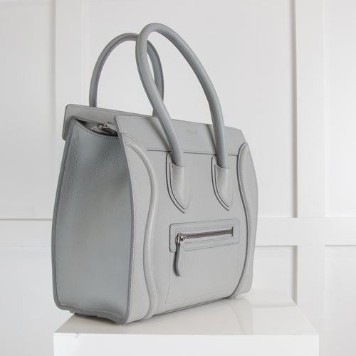 Celine Pearl Blue Luggage Micro Handbag
