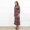 Wyse Black Sabine Floral  Spot Print Midi Dress
