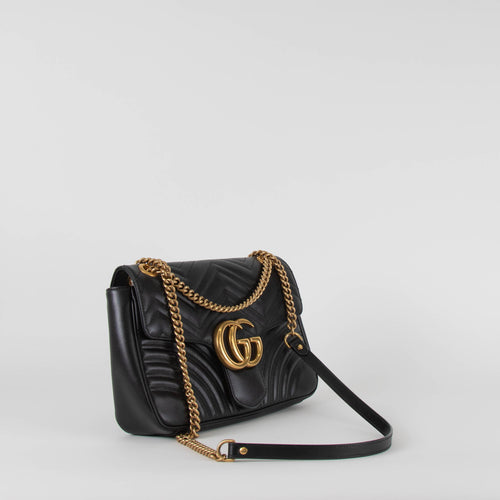 Gucci Black Marmont Large Leather Bag
