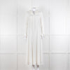 Jane Cream Cady Frill Neck Midi Dress
