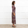 Wyse Black Sabine Floral  Spot Print Midi Dress
