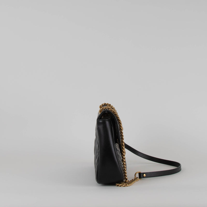 Gucci Black Marmont Large Leather Bag
