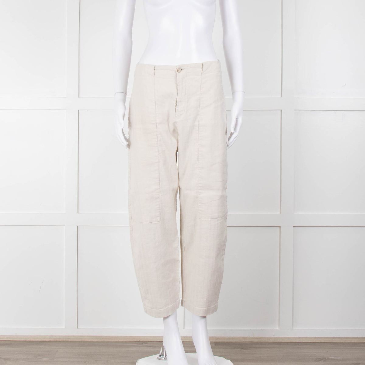 Transit Par Such Cream Twill Drop Crotch Trousers