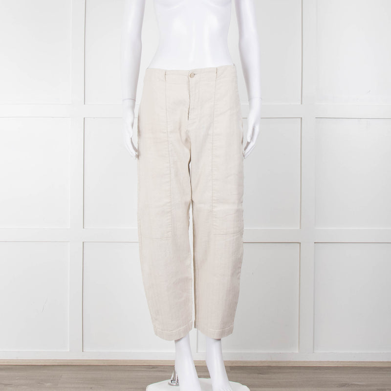 Transit Par Such Cream Twill Drop Crotch Trousers