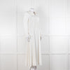 Jane Cream Cady Frill Neck Midi Dress