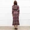 Wyse Black Sabine Floral  Spot Print Midi Dress