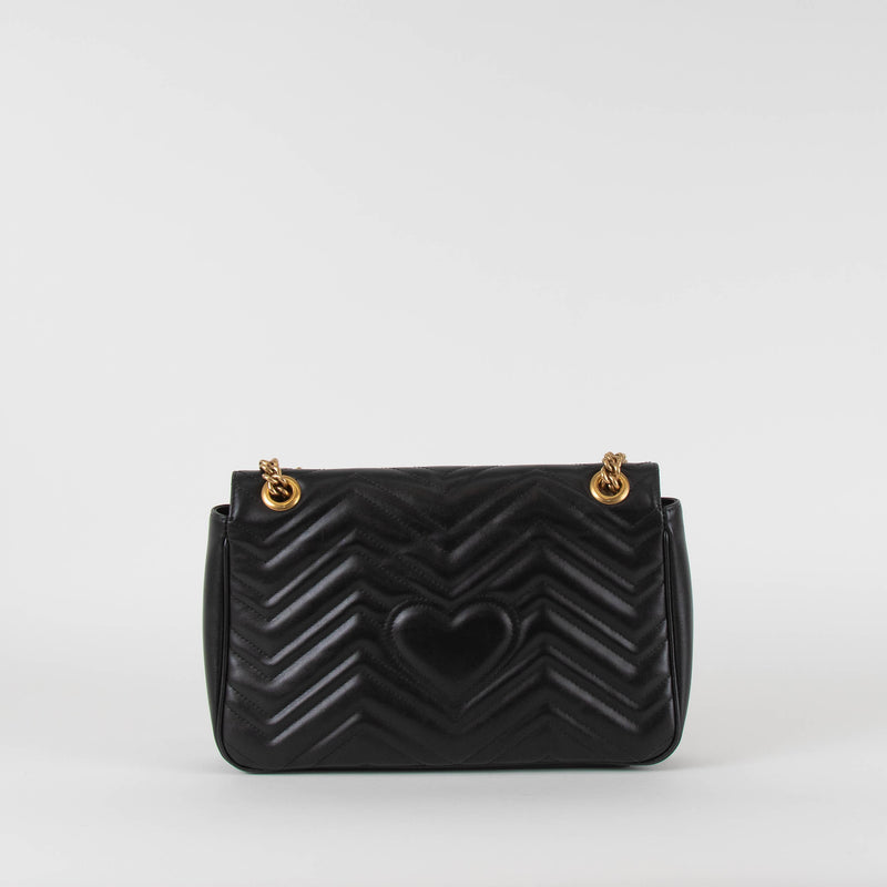 Gucci Black Marmont Large Leather Bag
