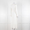 Jane Cream Cady Frill Neck Midi Dress