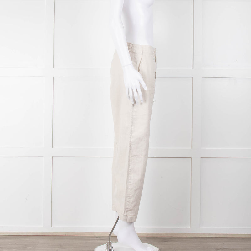 Transit Par Such Cream Twill Drop Crotch Trousers