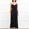 Me + Em Black Lace Trimmed Spotted Print Strappy Maxi Dress