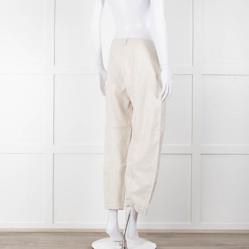 Transit Par Such Cream Twill Drop Crotch Trousers