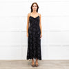Me + Em Black Lace Trimmed Spotted Print Strappy Maxi Dress