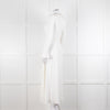 Jane Cream Cady Frill Neck Midi Dress