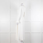 Jane Cream Cady Frill Neck Midi Dress