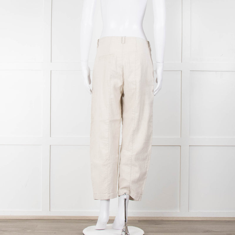 Transit Par Such Cream Twill Drop Crotch Trousers