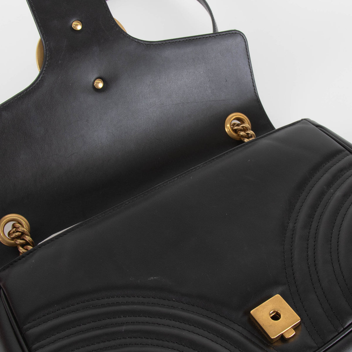 Gucci Black Marmont Large Leather Bag