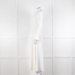 Jane Cream Cady Frill Neck Midi Dress