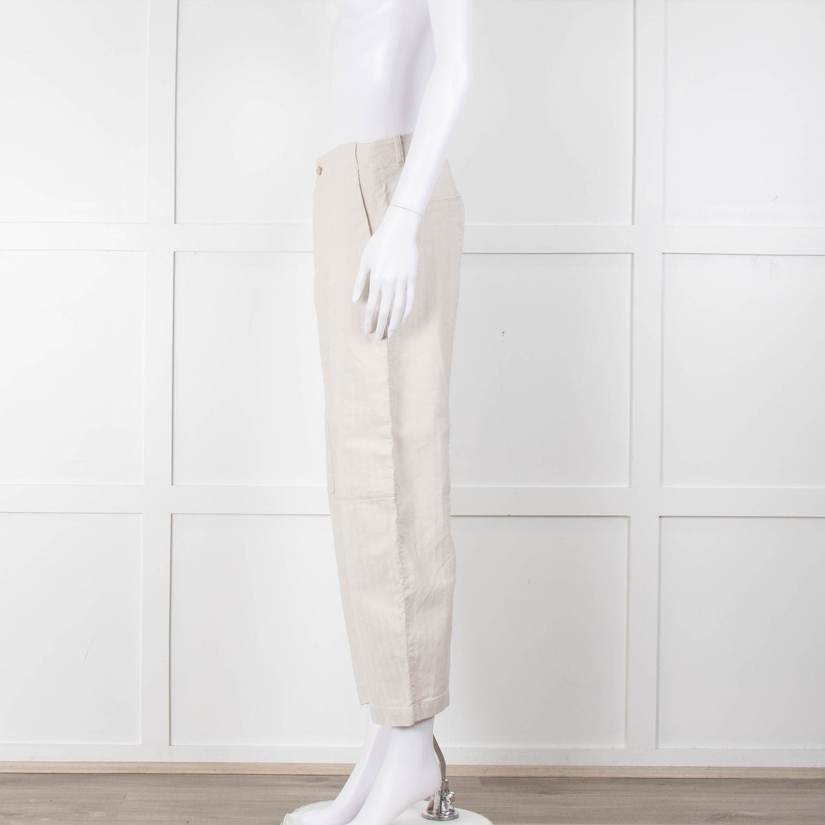 Transit Par Such Cream Twill Drop Crotch Trousers