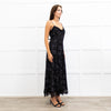 Me + Em Black Lace Trimmed Spotted Print Strappy Maxi Dress