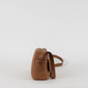 Carolina Herrera Tan Leather Cross Body Bag with Canvas Trim