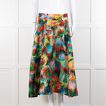 Essentiel Antwerp Blue, Red and Yellow Patterned Midi Skirt