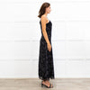 Me + Em Black Lace Trimmed Spotted Print Strappy Maxi Dress