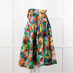 Essentiel Antwerp Blue, Red and Yellow Patterned Midi Skirt