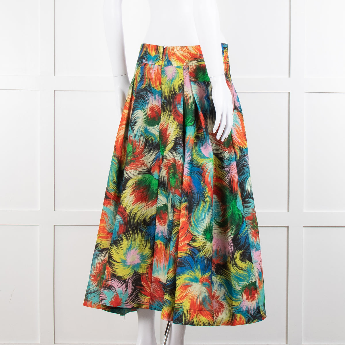 Essentiel Antwerp Blue, Red and Yellow Patterned Midi Skirt
