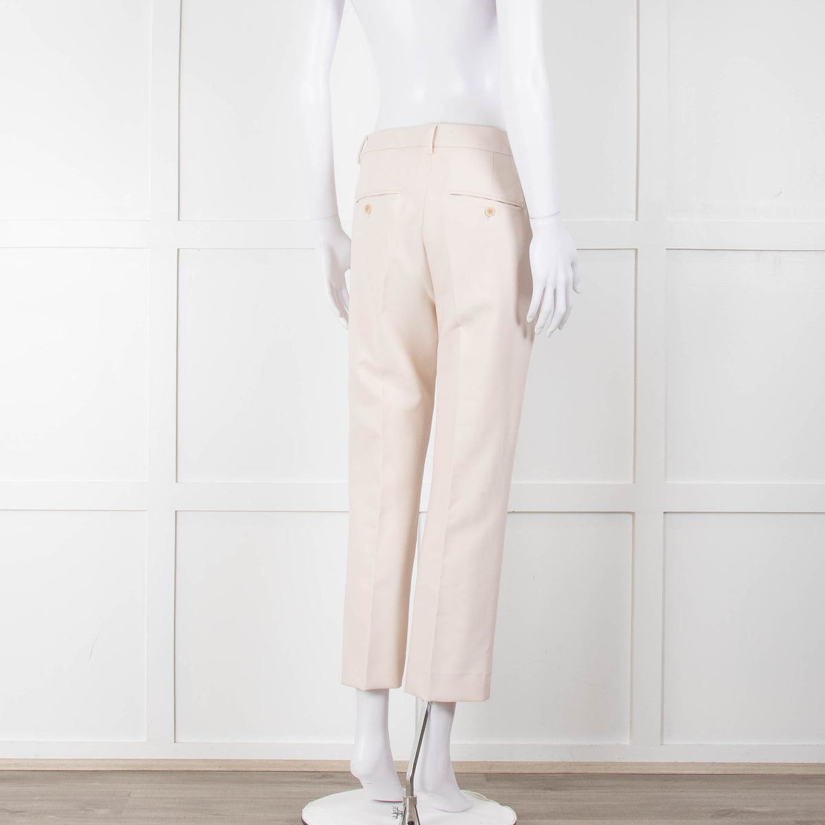Weekend Maxmara Beige Soft Twill Cigarette Trousers