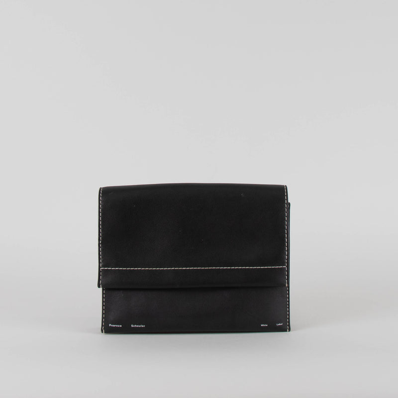 Proenza Schouler White Label Black Accordion Flap Bag