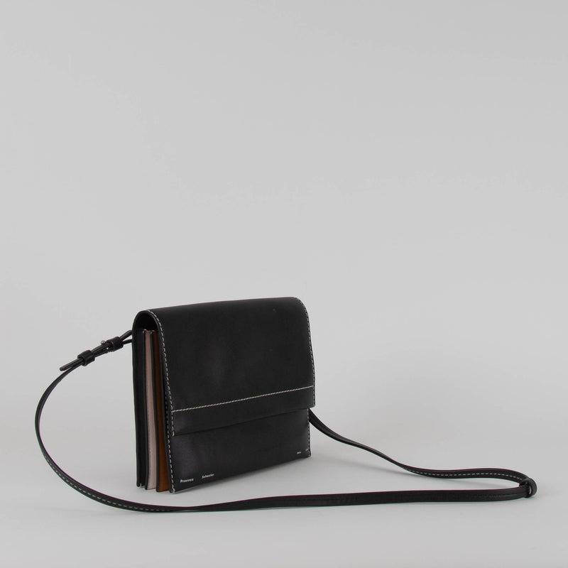 Proenza Schouler White Label Black Accordion Flap Bag