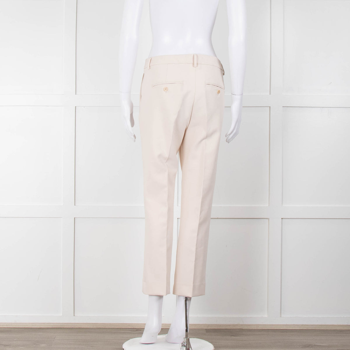 Weekend Maxmara Beige Soft Twill Cigarette Trousers