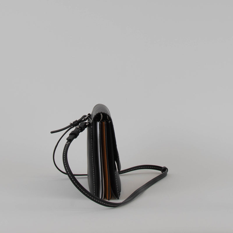 Proenza Schouler White Label Black Accordion Flap Bag