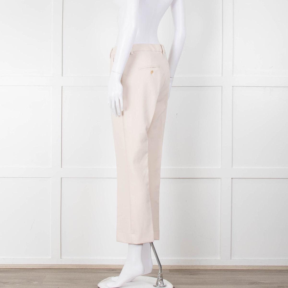 Weekend Maxmara Beige Soft Twill Cigarette Trousers