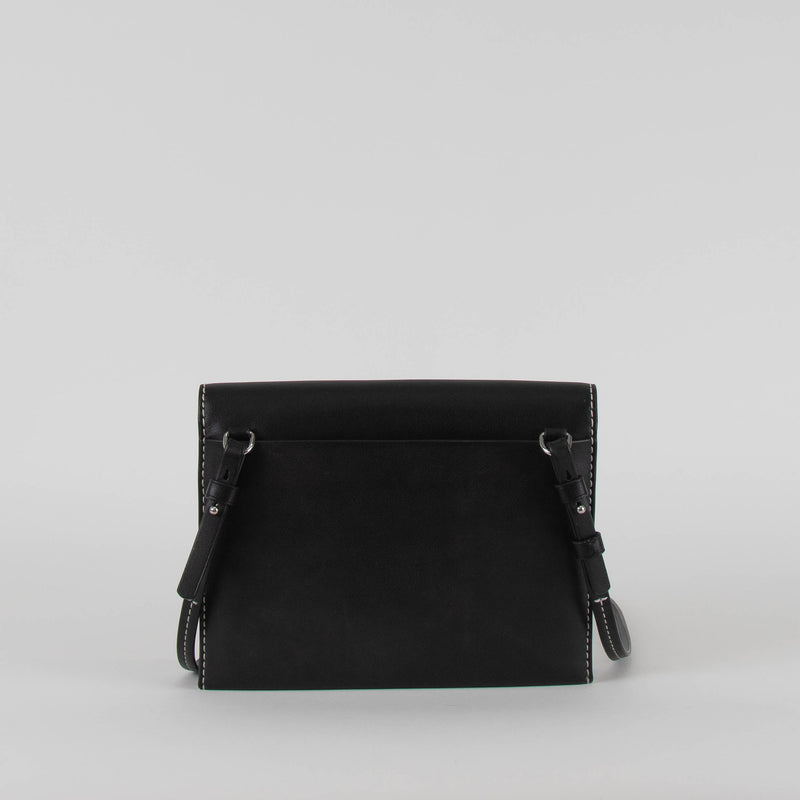 Proenza Schouler White Label Black Accordion Flap Bag