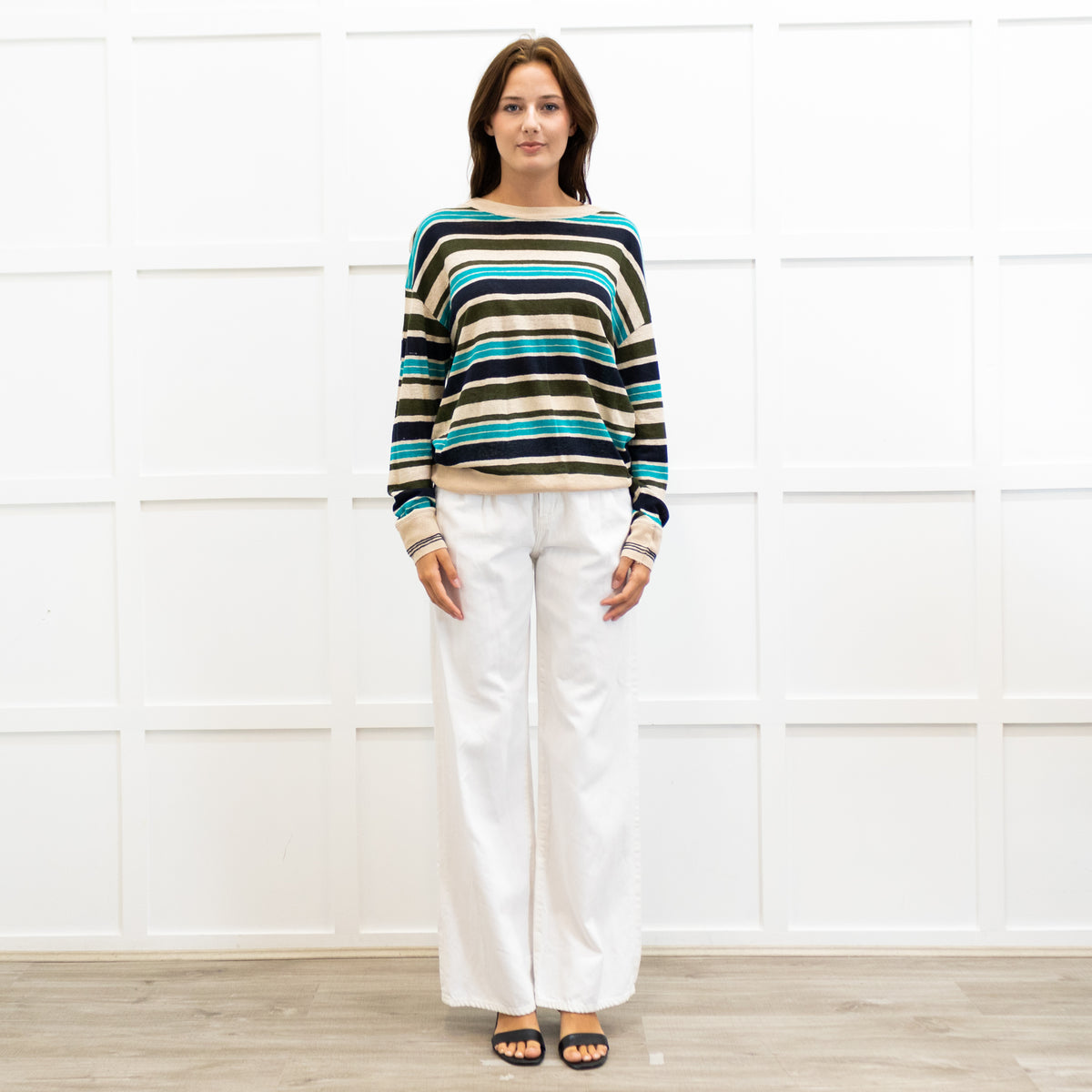 Bellerose Beige Striped Linen Top