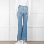 Grlfrnd Blue Denim Full Length Jeans with Raw Hems