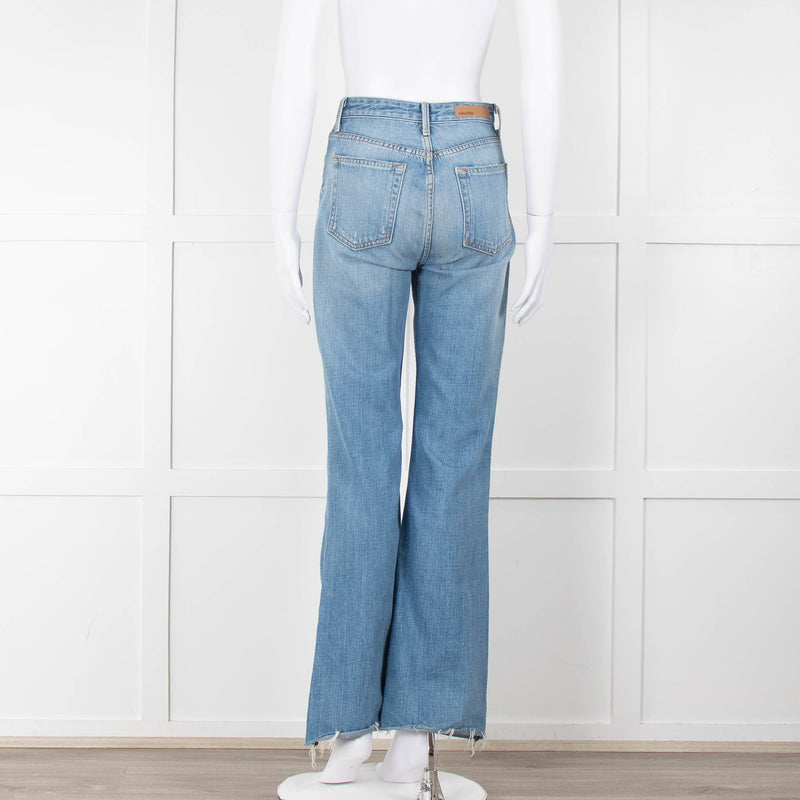 Grlfrnd Blue Denim Full Length Jeans with Raw Hems