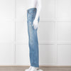 Grlfrnd Blue Denim Full Length Jeans with Raw Hems